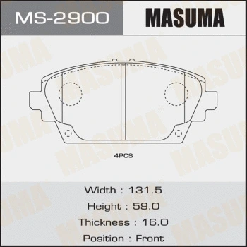 Jeu de mâchoires de frein MASUMA MS-2900
