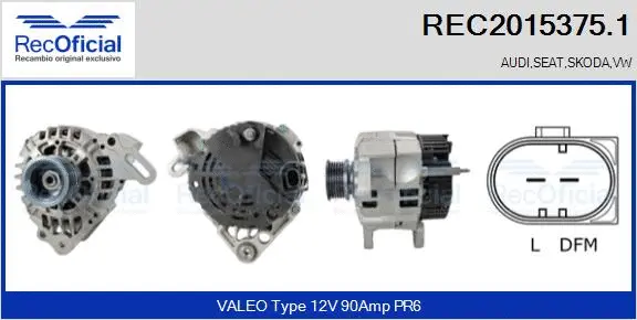 Alternateur RECOFICIAL REC2015375.1