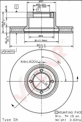 Disque de frein VILLAR 628.1720