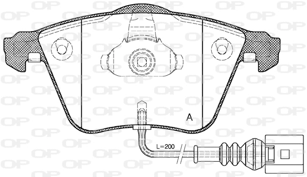 Kit de plaquettes de frein, frein à disque OPEN PARTS BPA0964.41