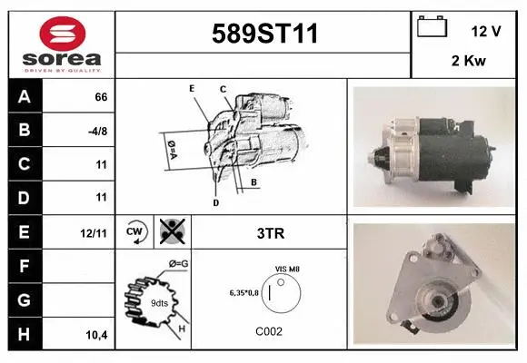 Démarreur STARTCAR 589ST11