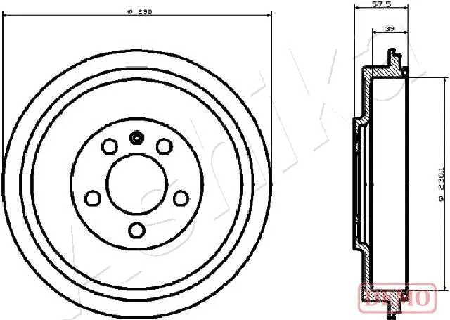Tambour de frein ASHIKA 56-00-0906C