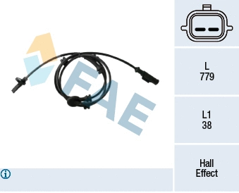 Capteur, vitesse de roue FAE 78437