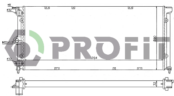 Radiateur, refroidissement du moteur PROFIT PR 9565A4