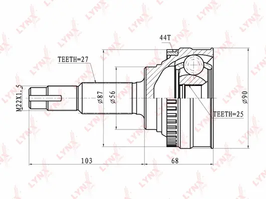 Jeu de joints, arbre de transmission LYNXAUTO CO-5718A