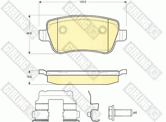 Kit de plaquettes de frein, frein à disque GIRLING 6116371