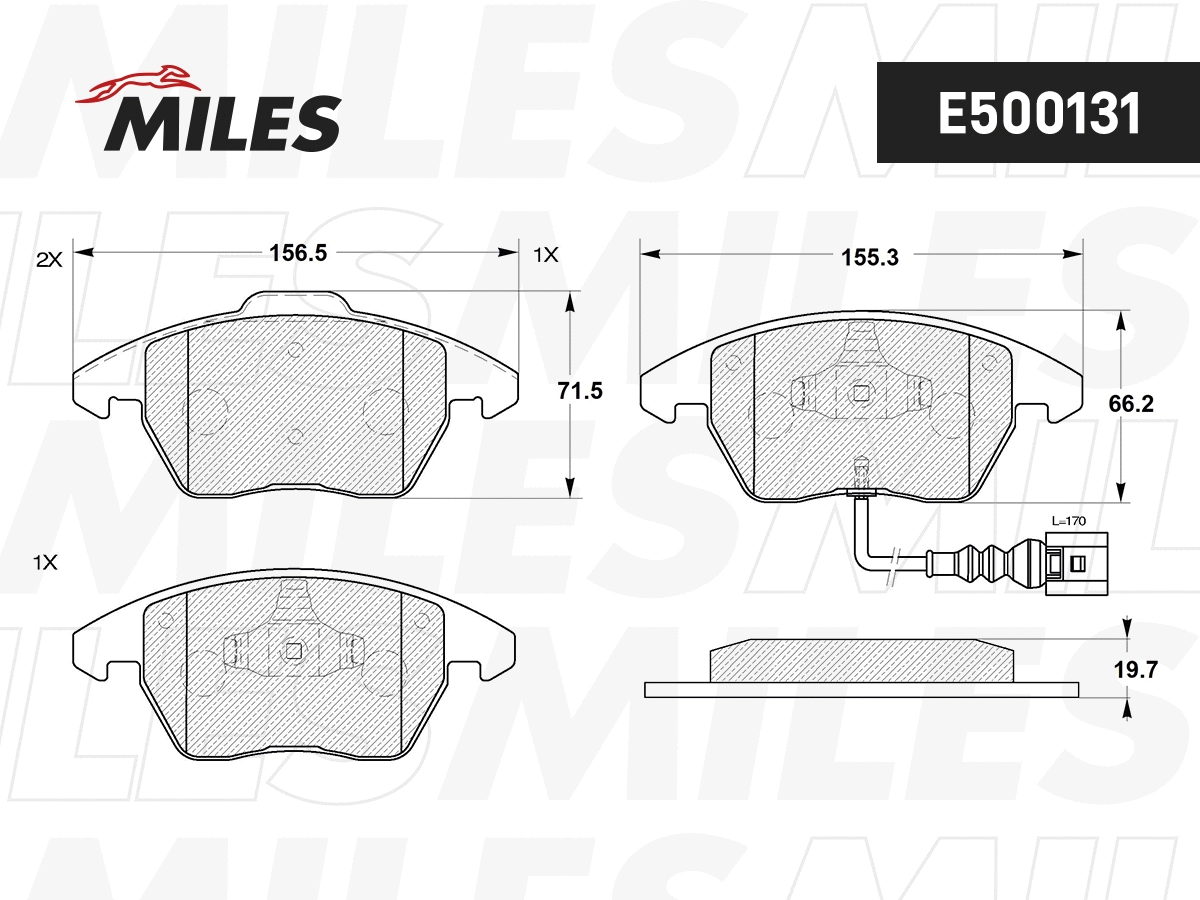 Kit de plaquettes de frein, frein à disque MILES E500131