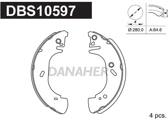 Jeu de mâchoires de frein DANAHER DBS10597
