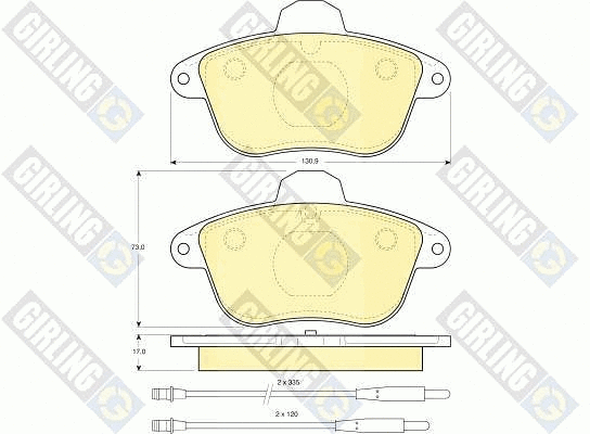 Kit de plaquettes de frein, frein à disque GIRLING 6110853