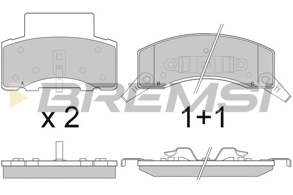 Kit de plaquettes de frein, frein à disque BREMSI BP2886