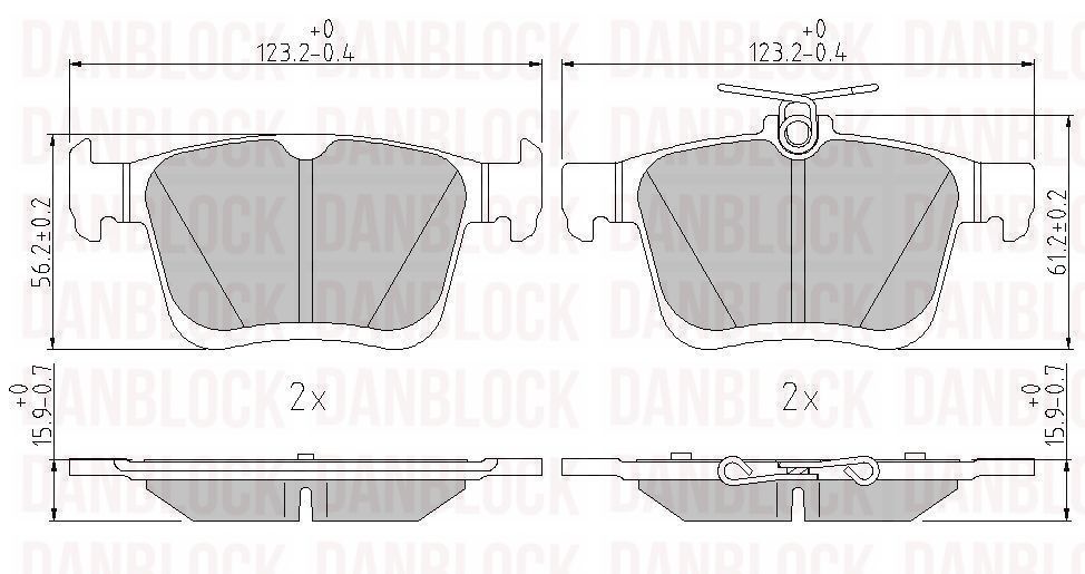Kit de plaquettes de frein, frein à disque DANBLOCK DB 511182