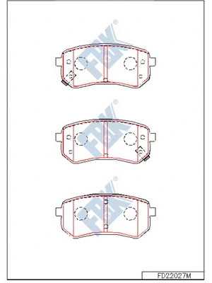 Kit de plaquettes de frein, frein à disque FBK FD22027M