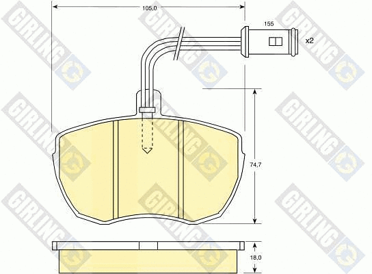 Kit de plaquettes de frein, frein à disque GIRLING 6107596