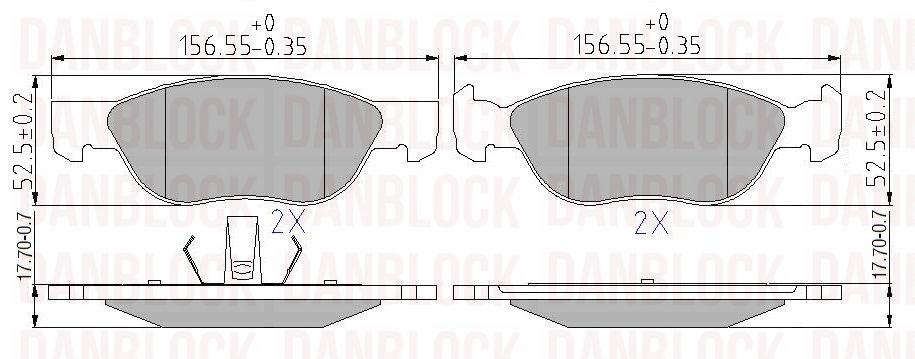 Kit de plaquettes de frein, frein à disque DANBLOCK DB 510279