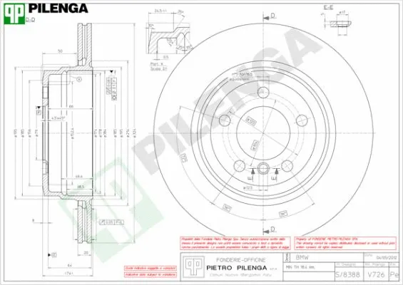 Disque de frein PILENGA V726