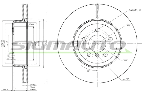 Disque de frein SIGMAUTO DBC480V
