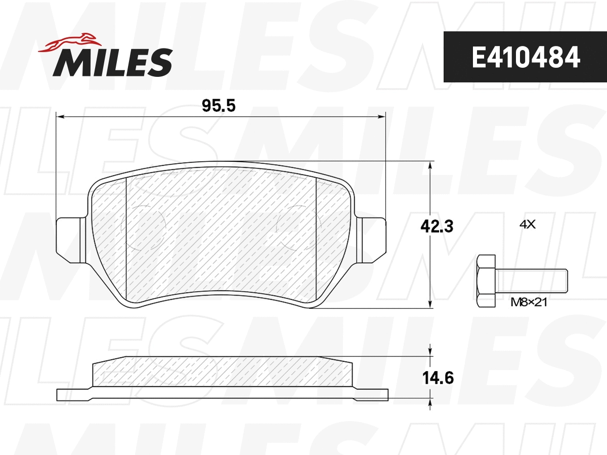 Kit de plaquettes de frein, frein à disque MILES E410484