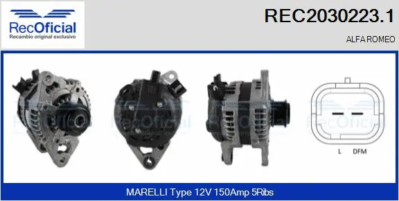 Alternateur RECOFICIAL REC2030223.1