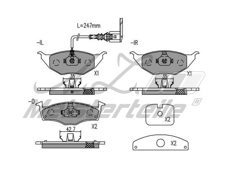 Kit de plaquettes de frein, frein à disque A.Z. Meisterteile AZMT-44-022-1732