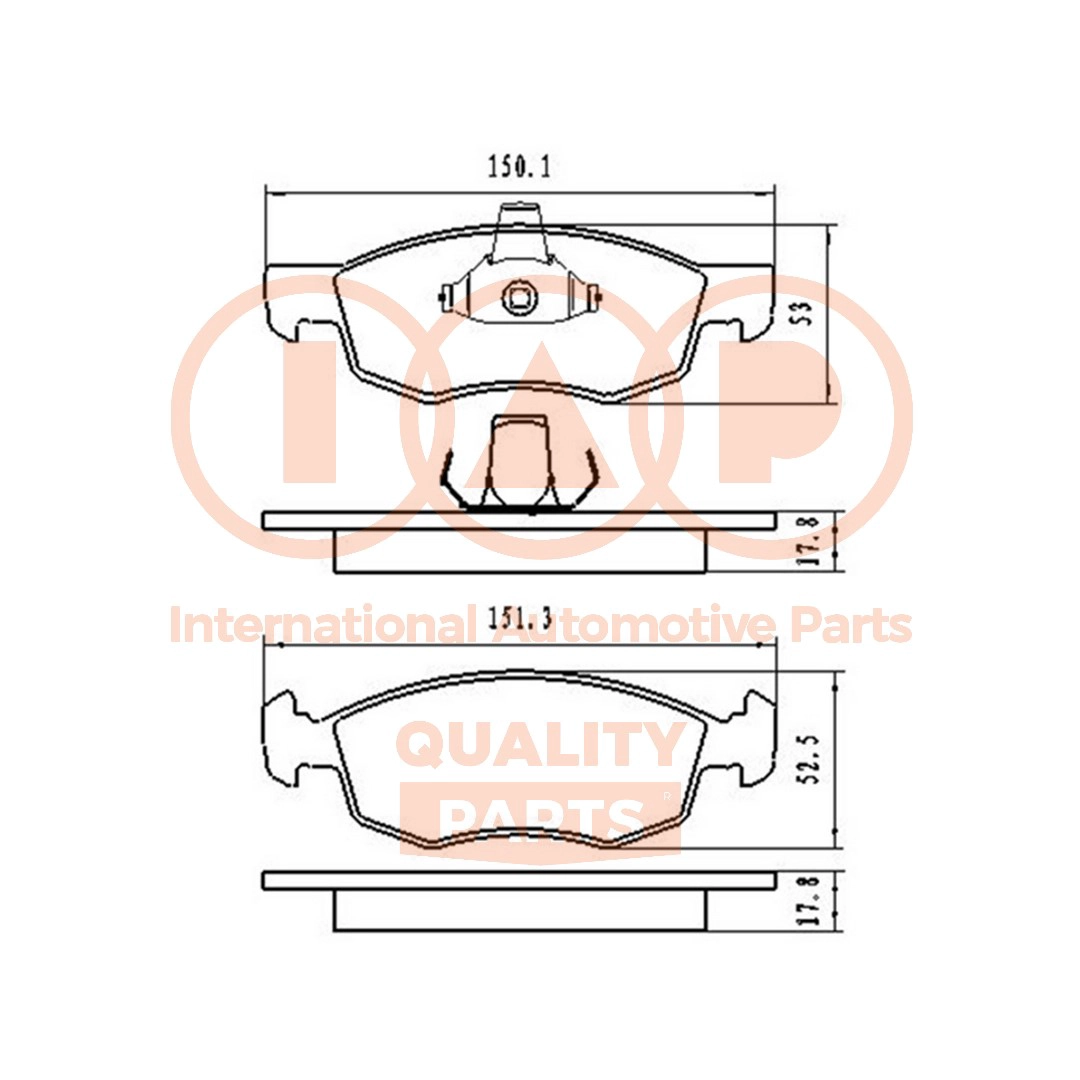 Kit de plaquettes de frein, frein à disque IAP QUALITY PARTS 704-29021