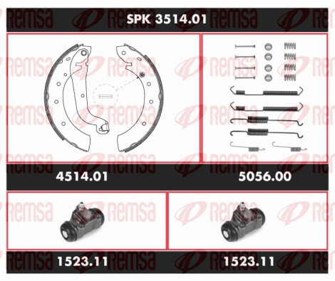 Kit de freins, freins à tambours REMSA SPK 3514.01