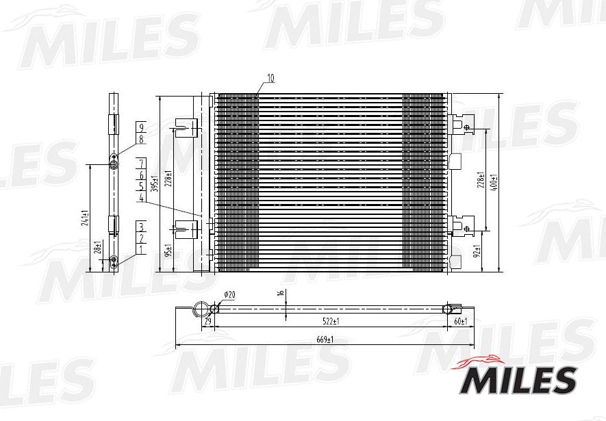 Condenseur, climatisation MILES ACCB001