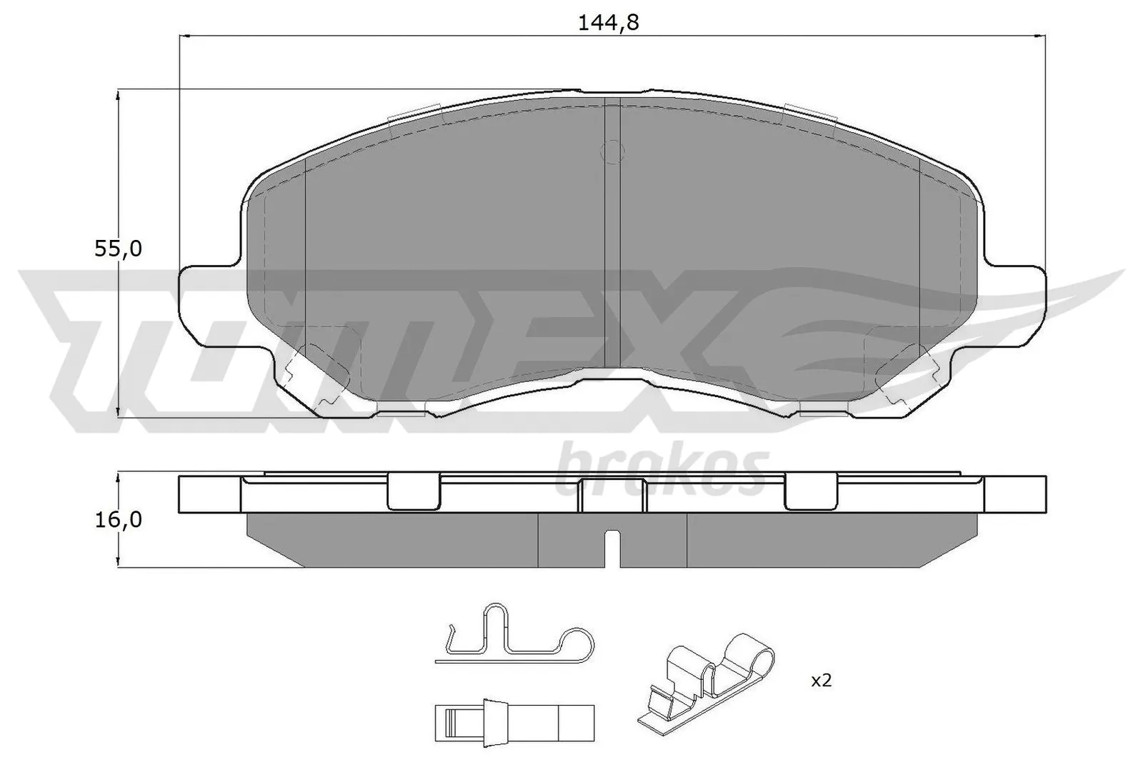 Kit de plaquettes de frein, frein à disque TOMEX Brakes TX 15-27