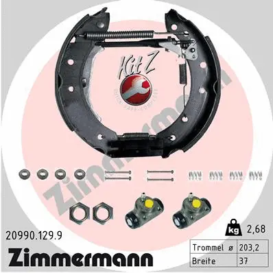 Jeu de mâchoires de frein ZIMMERMANN 20990.129.9