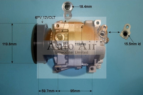 Compresseur, climatisation AUTO AIR GLOUCESTER 14-1159