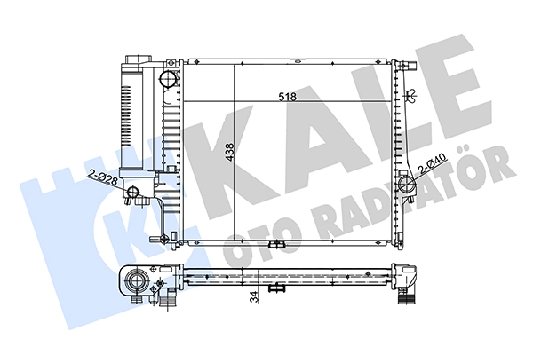 Radiateur, refroidissement du moteur KALE OTO RADYATÖR 348800
