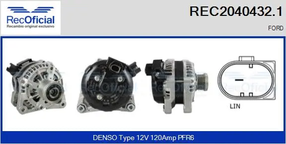 Alternateur RECOFICIAL REC2040432.1