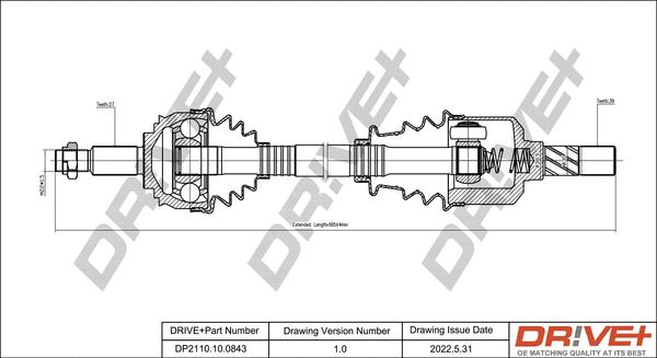 Arbre de transmission Dr!ve+ DP2110.10.0843