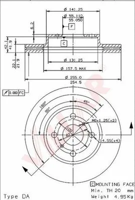 Disque de frein VILLAR 628.1056