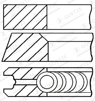 Jeu de segments de pistons GOETZE ENGINE 08-214500-10