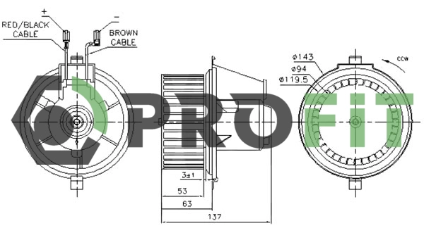 Pulseur d'air habitacle PROFIT 1860-0009