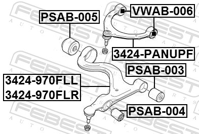 Bras de liaison, suspension de roue FEBEST 3424-PANUPF