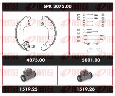 Kit de freins, freins à tambours REMSA SPK 3075.00