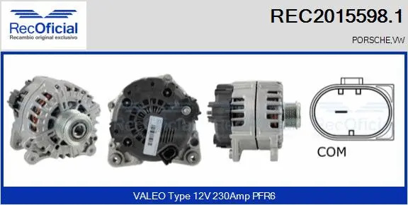Alternateur RECOFICIAL REC2015598.1