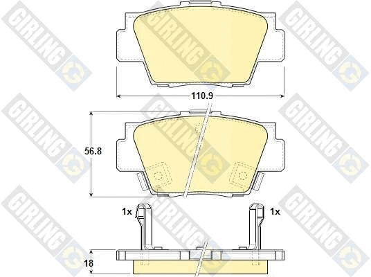 Kit de plaquettes de frein, frein à disque GIRLING 6130399