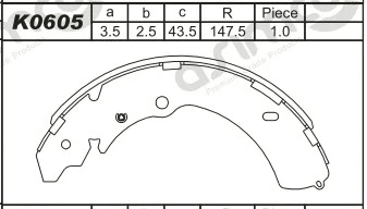 Jeu de mâchoires de frein ASIMCO K0605