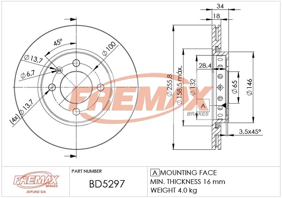 Disque de frein FREMAX BD-5297