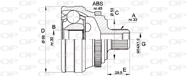 Jeu de joints, arbre de transmission OPEN PARTS CVJ5304.10