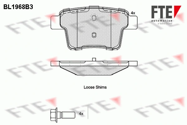 Kit de plaquettes de frein, frein à disque FTE 9010552