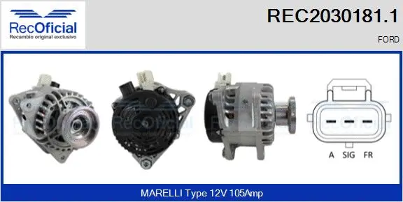 Alternateur RECOFICIAL REC2030181.1