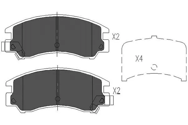 Kit de plaquettes de frein, frein à disque KAVO PARTS KBP-8008