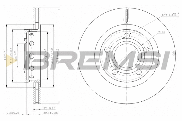 Disque de frein BREMSI CD7896V