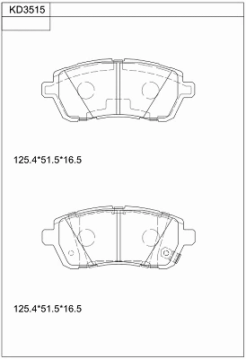 Kit de plaquettes de frein, frein à disque ASIMCO KD3515