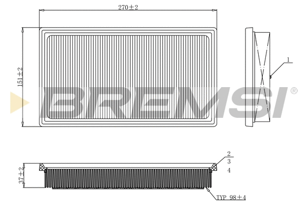 Filtre à air BREMSI FA1127