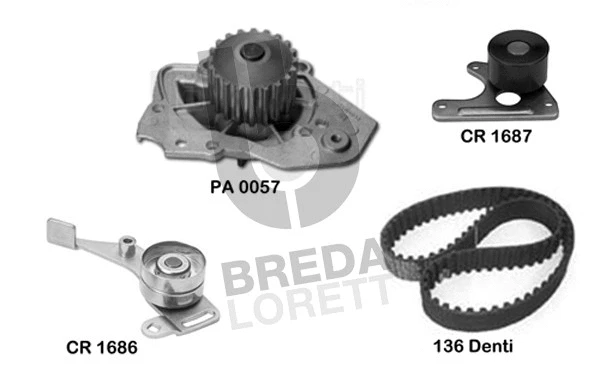 Pompe à eau + kit de courroie crantée BREDA LORETT KPA0116B