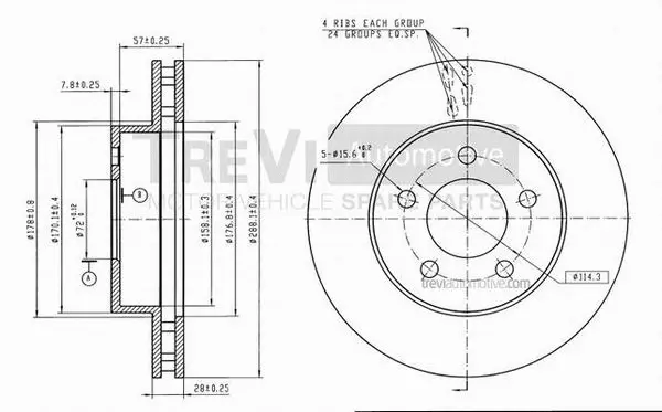 Disque de frein TREVI AUTOMOTIVE BD1154